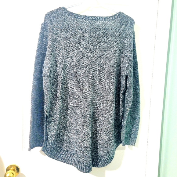 Rue21 Women Pullover Sweater Woven Black w/Silver Size L - Picture 2 of 10